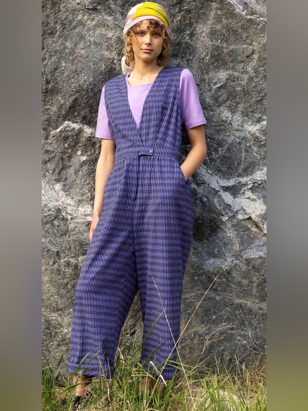 Gudrun Sjoden Wavy” woven jumpsuit in organic cotton M